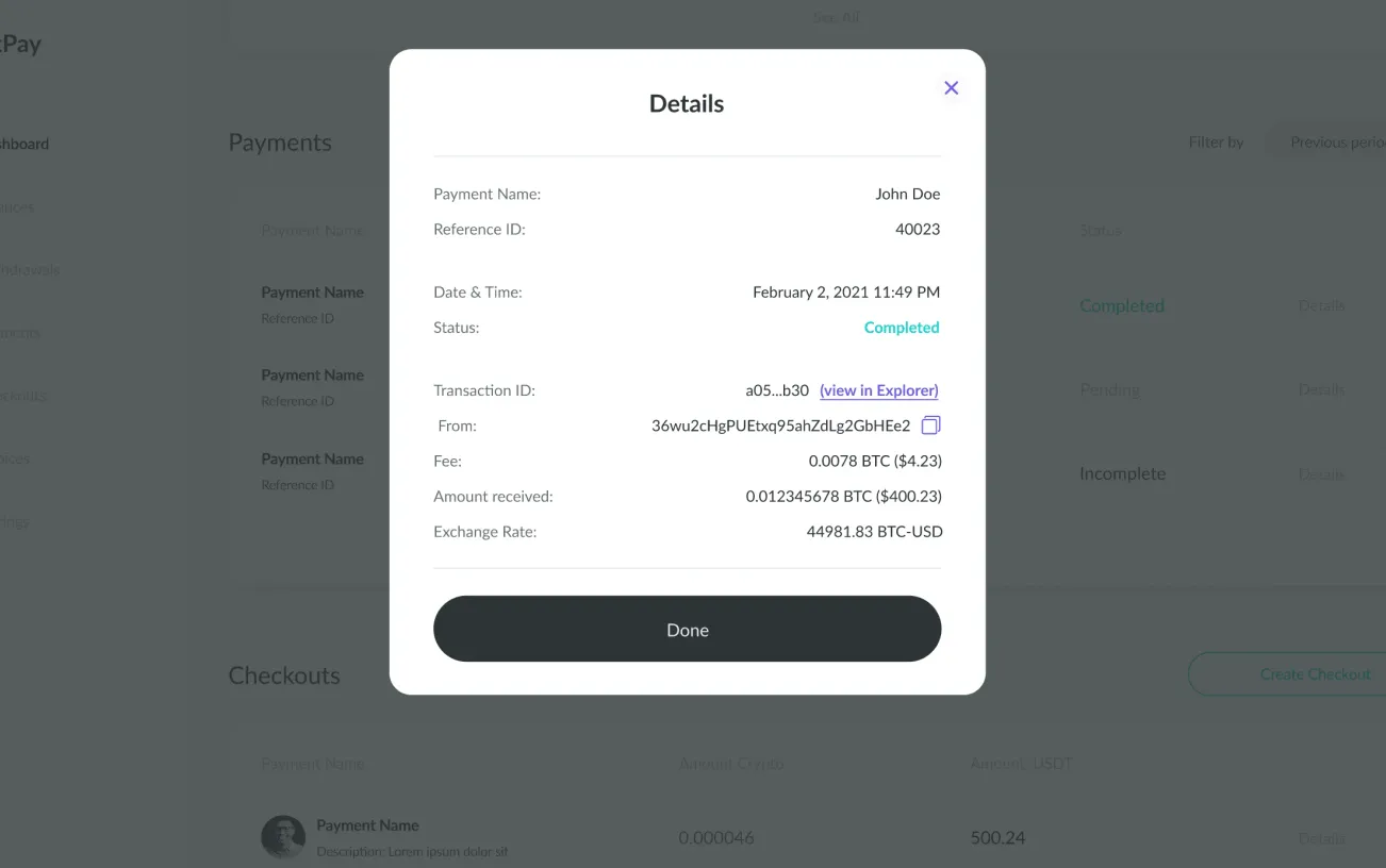 CryptoPay admin panel image 10