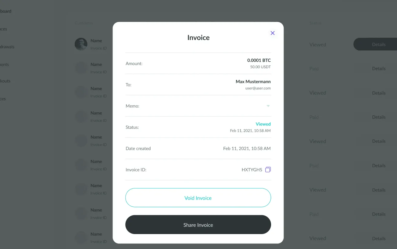 CryptoPay admin panel image 5