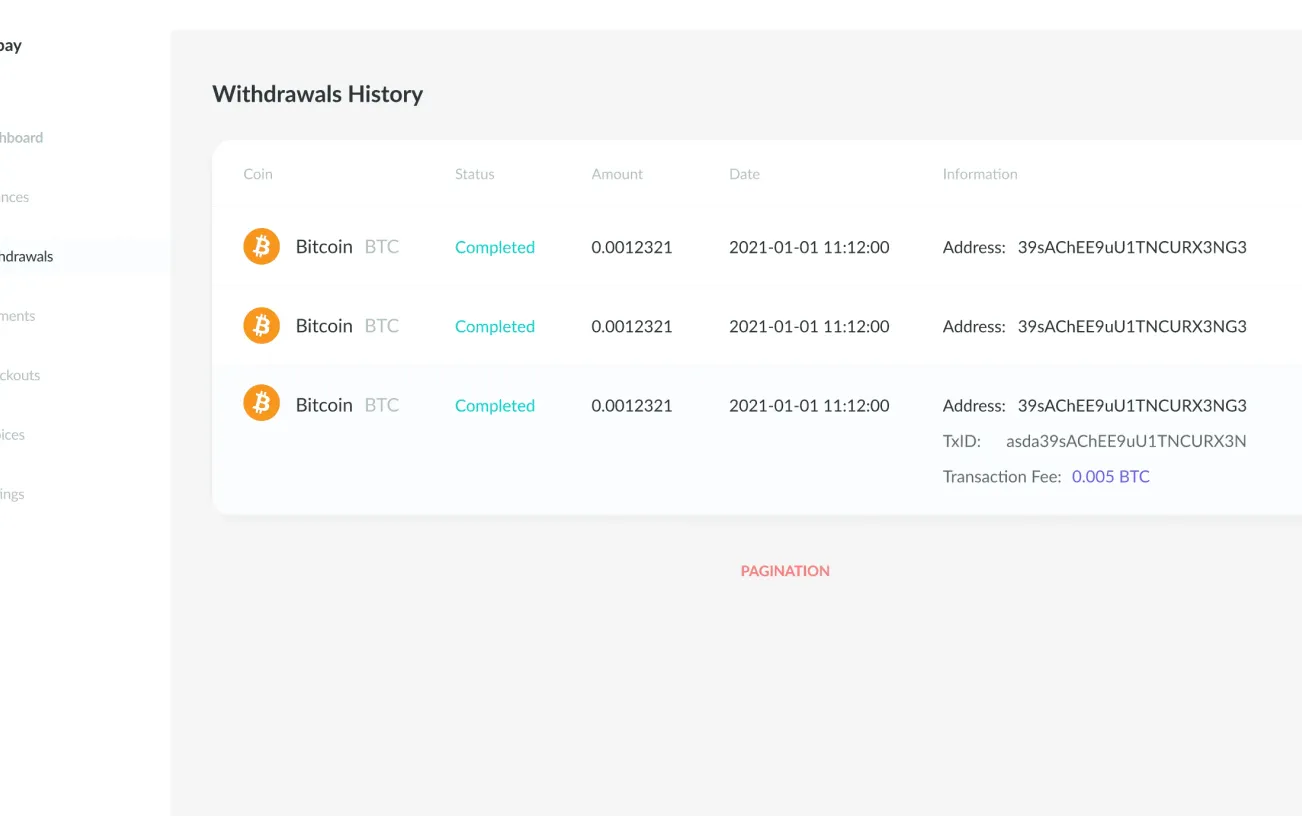 CryptoPay admin panel image 7